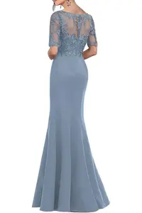 حورية البحر أو الساتان فستان أم العروس طويل فساتين السهرة الرسمية يزين ضيف الزفاف مقاس كبير فساتين الأم - Product Image 2