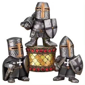 Factory Hot Sale Resin Medieval Guards Knight Garden Gnomes Ornaments Creative Table Decorations & Party Favors