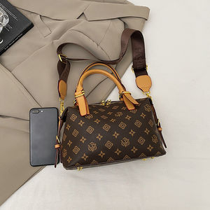 กระเป๋าถือสไตล์บอสตันแบบยุโรปอเมริกัน ลายพิมพ์เรโทร สายสะพายไหล่เดี่ยว ปิดด้วยซิป ซับในโพลีเอสเตอร์ รูปทรงกากบาท - Product Image 3