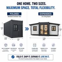 Casa Contenedor Expandible de 20 pies con Doble Ala, Estructura de Acero, Aislada, Prefabricada, Móvil, de Rápida Instalación