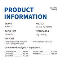 Nourriture humide pour chats de qualité OEM certifiée, poulet, saumon, lapin, haute teneur en protéines, barres crémeuses, friandises, collations