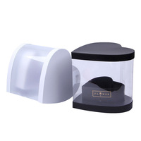 Grande boîte cadeau en PVC transparente en forme de cœur, fleur, étui d'emballage floral, rangement