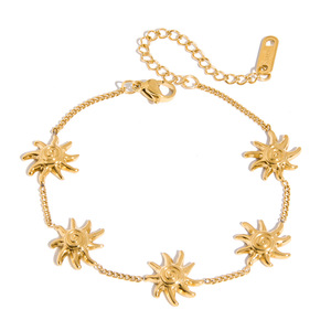 Bracelet Spirale Soleil en Acier Inoxydable Plaqué Or 18K, Bijou Unisexe au Design Géométrique - Product Image 5