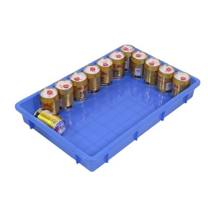 Plastic <b>Square</b> Storage Tray Rectangle Blue For General Packaging With No Lid Standing Type - Product Image 1