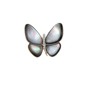 Bijoux élégants et luxueux, broche papillon en coquillage naturel des grands fonds marins - Product Image 2