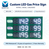 Affichage de prix LED pour station-service, 4 chiffres, 7 segments, 8,888 personnalisé, 8, 10, 12 pouces, panneau LED pour prix de carburant