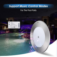 Lampu Kolam Led Bawah Air Ramping 12V Diisi Resin IP68 Baja Tahan Karat 316 RGB Aplikasi Pintar Kit Pengontrol Musik Lampu untuk Kolam