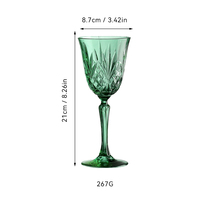 Smaragdgroene vintage wijnglazen, ecologisch duurzaam, geperst glas, set voor bruiloften, Kerstmis, feestdagen en evenementen