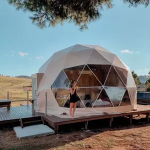 Cam ve tuval ile Glamping jeodezik kubbe çadır lüks deneyim