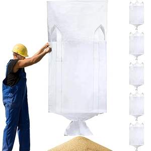 Sac jetable en PE non tissé de grande capacité, impression numérique, pour benne de chantier, sable, 135x35x43, poignée inférieure - Product Image 1