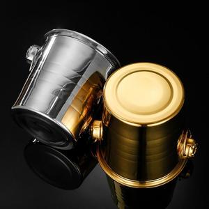 Stainless Steel Ice Bucket Round Gold Color Party Champagne Beer Wine Cooler With Creative Handle - Product Image 4