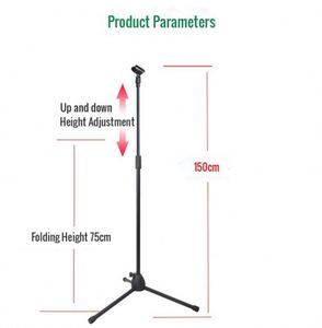 Soporte de Micrófono Metálico Ajustable de 1.6m para Estudio Profesional OEM con Base de Trípode para Piso, Diseño Portátil - Product Image 3