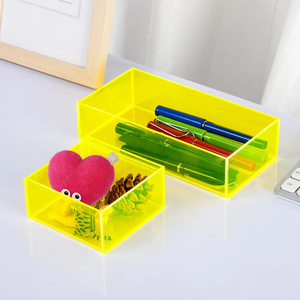 Caja de acrílico a medida, cajas de exhibición cuadradas rectangulares personalizadas, cubos de colores translúcidos, caja de almacenamiento de <span class=keywords><strong>maquillaje</strong></span> de joyería, contenedores de dulces - Product Image 1