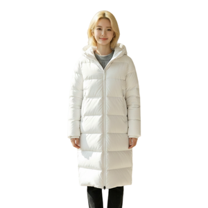 Veste <span class=keywords><strong>longue</strong></span> matelassée pour femme AQTQ, parka d'extérieur pour tous les jours, manteau d'hiver chaud personnalisable avec <span class=keywords><strong>capuche</strong></span> - Product Image 4