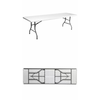 Tragbarer Klappbarer Plastik-Esstisch mit Robusten Metallbeinen für Outdoor-Picknick, Camping, Hochzeit, Bankett und Markt