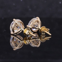 Boucles d'oreilles design mode 3 griffes 9mm 8mm 7.5mm 6.5mm 5mm 8.5mm boucles d'oreilles moisante or jaune 14k Bouchons d'oreille spirale.