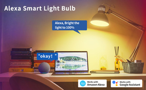 Bombilla LED Inteligente para el Hogar, IP20, RGB, Multicolor, E26, A19, Regulable, con Wi-Fi, Control por Voz de Alexa y Google, Control Remoto por Aplicación - Product Image 2