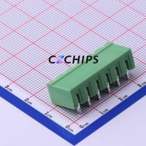 XY2500R-B-5.00-6P Plug-in Terminal Block Bent Lead Through Hole,P=5mm Connector Board-to-Board / Socket - Closed 1x6P 5mm Green - Product Image 2