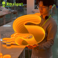 Lettres en relief 3D personnalisées Infinity Abyss, en acrylique transparent, étanches, contrôlées par Bluetooth, pour les magasins, les bars et les camions de nourriture en extérieur