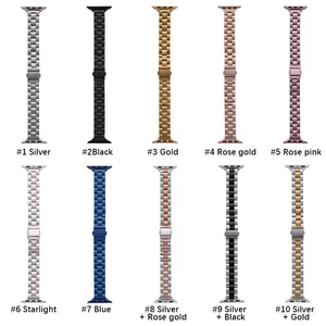 RYB 2025สามลูกปัดสายโลหะ iWatch บางเฉียบผู้หญิงสร้อยข้อมือสแตนเลสนาฬิกาสมาร์ท<span class=keywords><strong>7</strong></span> 6สายขายส่งกำหนดเอง - Product Image 2