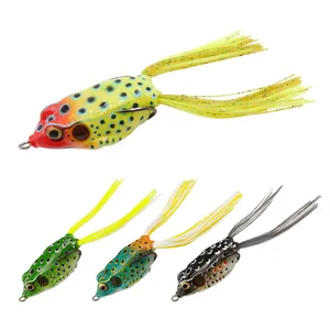 ESFISHING Top Wasser Hohlkörper Bionischer Frosch 2 Stück 65mm 15g Ultra weicher Silikon kautschuk Großhandel 3D Augen Hand gefertigte Köder