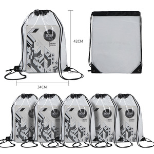 Transparent <b>Drawstring</b> <b>Backpack</b> 42x34cm Waterproof Outdoor PVC Bag Unisex General Packaging - Product Image 1