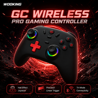 WOOKING GC Wireless Gamepad 2.4GHz BT Tri-Mode Pencahayaan RGB Desain Ergonomis Getaran Ganda Sensor Gerak Cetakan Pribadi