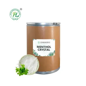 HL-Alta pureza cristal mentol cas 89-78-1 cristal Fornecedor, 1Kg, a granel 99,5% sabores comestíveis naturais puros Herb hortelã DL-mentol