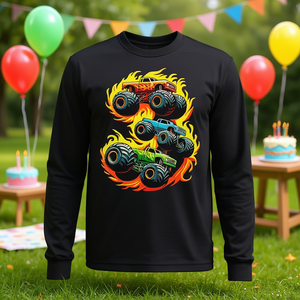 Camiseta de manga larga Monster Truck para niño de 3 años, regalo de cumpleaños - Product Image 3