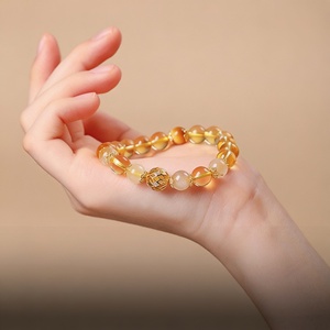 สร้อยข้อมือซิทรินธรรมชาติโปร่งใสสูง เครื่องประดับคริสตัลเสริมโชคลาภสำหรับผู้หญิง ของขวัญทางธุรกิจ - Product Image 2