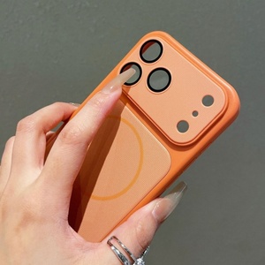 Funda de cuero magnética tejida con carga inalámbrica para iPhone 12-17 Pro Max, cubierta rígida protectora de fábrica para negocios y tecnología. - Product Image 4