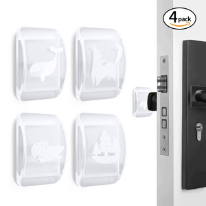 Protection Murale Anti-Collision Transparente Auto-Adhésive Sans Perçage, Amortisseurs de Poignée de Porte en Caoutchouc, Butée de Porte - Product Image 1