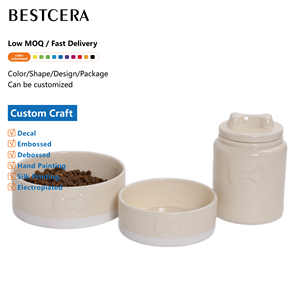 Contenitore per alimenti in ceramica per animali domestici BESTCERA contenitore per vasetti in ceramica per cani e gatti - Product Image 1