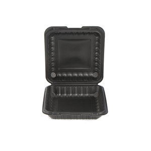 Vỏ Sò Đen 9X9 Hộp Đựng Thực Phẩm Dùng Một Lần 3 Ngăn PP Chứa Đầy Khoáng Chất Để Đi Hộp Phân Hủy Sinh Học Lấy Ra - Product Image 6