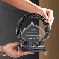 Nouveau produit Design créatif Trophée de cristal de marbre exquis Excellent trophée de cristal de recommandation d'honneur d'employé