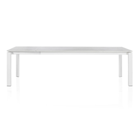 Tables d'extérieur personnalisées à cadre en aluminium blanc antirouille de luxe haut de gamme et minimaliste