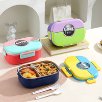 Zurück zur Schule 2026 304 Edelstahl Kinder-Lunchbox 2/3 Fächer Auslaufsicher Lebensmittelecht Isoliert mit Besteck