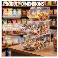 Boîte de présentation à 3 niveaux en acrylique poli haute clarté – Distributeur empilable de bonbons et de noix pour bureau et salle de pause