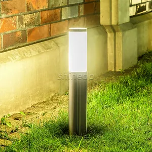 Luz solar super brilhante ao ar livre, forma cilíndrica longa para jardim com alta capacidade de bateria