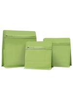 Pochette debout à fond plat en feuille d'aluminium imprimée sur mesure Sac refermable en grains de café avec fermeture à glissière unidirectionnelle et thermoscellage