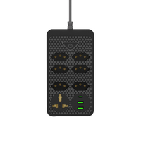 Stop Kontak Standar Brasil dengan USB Tipe C, 6 Stop Kontak AC, Dilengkapi Proteksi Lonjakan Arus, Soket Ekstensi untuk Rumah dan Kantor, Ideal untuk Brasil
