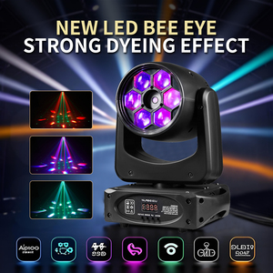 Projecteur de scène <span class=keywords><strong>LED</strong></span> à tête mobile six faisceaux 90W, effet 6*15W RGBW 4-en-1 avec laser vert 50mW pour DJ, discothèques, mariages, parcs à thème, fêtes - Product Image 3