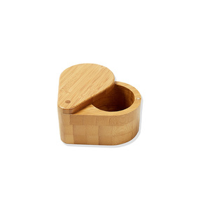 Tarro de especias de bambú Sunlight con tapa abatible hermética, utensilio de cocina de forma redonda - Product Image 4