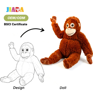 <span class=keywords><strong>Gibbon</strong></span> Djungelskog en plastique personnalisé à longs bras, avec broderie sur les mains, anti-stress, pour câliner comme un singe - Product Image 1