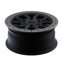 S3-000332 18-24 Llantas de aluminio forjado personalizadas negro mate con labio mecanizado, radios múltiples, diseño cóncavo profundo, estándar DOT para F150