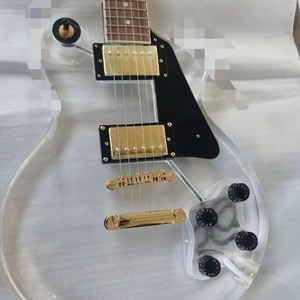 Tamamen şeffaf akrilik malzemeden yapılmış yüksek kaliteli bir elektro gitar - Product Image 1