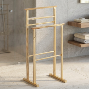 Crochets et rails muraux en bois - Organisateur de vêtements moderne peu encombrant à un seul niveau multifonctionnel - Product Image 2