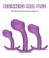 Ensemble de trois tailles de plugs anaux souples pour adultes, masseur corporel, produit à marque privée