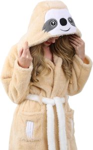 Bata de Baño de Franela con Capucha para Mujer, de Felpa y Piel Sintética, Suave, para Cosplay y <span class=keywords><strong>Pijama</strong></span> de Casa - Product Image 4