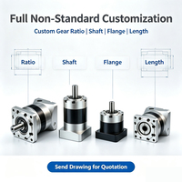 Gearbox Planetary Kustom Torsi Tinggi Backlash Rendah Non-Standar OEM Reducer Flens Vertikal Sudut Kanan Lurus untuk Motor Servo